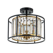 Load image into Gallery viewer, LightFixturesUSA - Glam Crystal Drum Round Semi Flush Ceiling Light - Ceiling Light - 14 in -