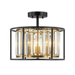 Load image into Gallery viewer, LightFixturesUSA - Glam Crystal Drum Round Semi Flush Ceiling Light - Ceiling Light - 14 in -