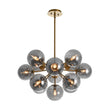 Load image into Gallery viewer, LightFixturesUSA - Glam Dark Pearl Sputnik Smoked Glass Bubble Chandelier Light Fixture - Chandelier - Brass -
