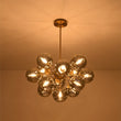 Load image into Gallery viewer, LightFixturesUSA - Glam Dark Pearl Sputnik Smoked Glass Bubble Chandelier Light Fixture - Chandelier - Brass -