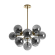 Load image into Gallery viewer, LightFixturesUSA - Glam Dark Pearl Sputnik Smoked Glass Bubble Chandelier Light Fixture - Chandelier - Brass -