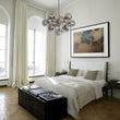 Load image into Gallery viewer, LightFixturesUSA - Glam Dark Pearl Sputnik Smoked Glass Bubble Chandelier Light Fixture - Chandelier - Brass -