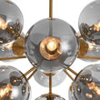 Load image into Gallery viewer, LightFixturesUSA - Glam Dark Pearl Sputnik Smoked Glass Bubble Chandelier Light Fixture - Chandelier - Brass -