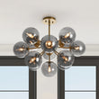 Load image into Gallery viewer, LightFixturesUSA - Glam Dark Pearl Sputnik Smoked Glass Bubble Chandelier Light Fixture - Chandelier - Brass -