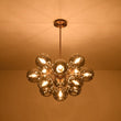Load image into Gallery viewer, LightFixturesUSA - Glam Dark Pearl Sputnik Smoked Glass Bubble Chandelier Light Fixture - Chandelier - Brass -