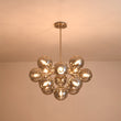 Load image into Gallery viewer, LightFixturesUSA - Glam Dark Pearl Sputnik Smoked Glass Bubble Chandelier Light Fixture - Chandelier - Nickel -