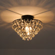 Load image into Gallery viewer, LightFixturesUSA - Glam Faceted Crystal Round Tiered Semi Flush Mount Light - Ceiling Light - Black -