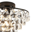 Load image into Gallery viewer, LightFixturesUSA - Glam Faceted Crystal Round Tiered Semi Flush Mount Light - Ceiling Light - Black -