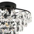 Load image into Gallery viewer, LightFixturesUSA - Glam Faceted Crystal Round Tiered Semi Flush Mount Light - Ceiling Light - Black -