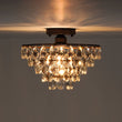 Load image into Gallery viewer, LightFixturesUSA - Glam Faceted Crystal Round Tiered Semi Flush Mount Light - Ceiling Light - Oil - Rubbed Bronze -