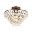 Load image into Gallery viewer, LightFixturesUSA - Glam Faceted Crystal Round Tiered Semi Flush Mount Light - Ceiling Light - Oil - Rubbed Bronze -