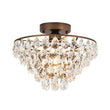 Load image into Gallery viewer, LightFixturesUSA - Glam Faceted Crystal Round Tiered Semi Flush Mount Light - Ceiling Light - Oil - Rubbed Bronze -