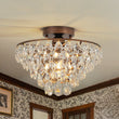 Load image into Gallery viewer, LightFixturesUSA - Glam Faceted Crystal Round Tiered Semi Flush Mount Light - Ceiling Light - Oil - Rubbed Bronze -