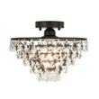Load image into Gallery viewer, LightFixturesUSA - Glam Faceted Crystal Round Tiered Semi Flush Mount Light - Ceiling Light - Oil - Rubbed Bronze -