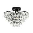 Load image into Gallery viewer, LightFixturesUSA - Glam Faceted Crystal Round Tiered Semi Flush Mount Light - Ceiling Light - Oil - Rubbed Bronze -