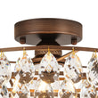 Load image into Gallery viewer, LightFixturesUSA - Glam Faceted Crystal Round Tiered Semi Flush Mount Light - Ceiling Light - Oil - Rubbed Bronze -