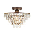 Load image into Gallery viewer, LightFixturesUSA - Glam Faceted Crystal Round Tiered Semi Flush Mount Light - Ceiling Light - Oil - Rubbed Bronze -