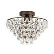 Load image into Gallery viewer, LightFixturesUSA - Glam Faceted Crystal Round Tiered Semi Flush Mount Light - Ceiling Light - Oil - Rubbed Bronze -