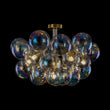 Load image into Gallery viewer, LightFixturesUSA - Glam Iridescent Glass Cluster Bubble Semi Flush Chandelier - Chandelier - Black+Brass (Pre - Order & Arrive in 2 Weeks) -