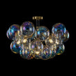 Load image into Gallery viewer, LightFixturesUSA - Glam Iridescent Glass Cluster Bubble Semi Flush Chandelier - Chandelier - Black+Brass (Pre - Order & Arrive in 2 Weeks) -