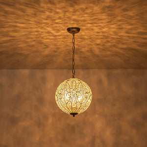 LightFixturesUSA - Glam Shabby Chic Crystal Globe Chandelier Distressed Silver - Chandelier - 4 - Lt -