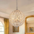 Load image into Gallery viewer, LightFixturesUSA - Glam Shabby Chic Crystal Globe Chandelier Distressed Silver - Chandelier - 6 - Lt -