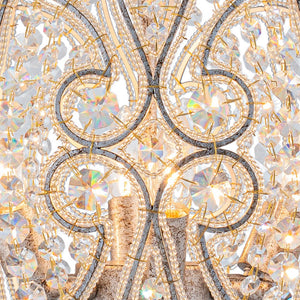 LightFixturesUSA - Glam Shabby Chic Crystal Globe Chandelier Distressed Silver - Chandelier - 6 - Lt -