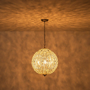 LightFixturesUSA - Glam Shabby Chic Crystal Globe Chandelier Distressed Silver - Chandelier - 6 - Lt -