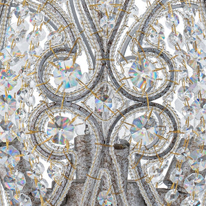 LightFixturesUSA - Glam Shabby Chic Crystal Globe Chandelier Distressed Silver - Chandelier - 6 - Lt -