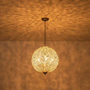 LightFixturesUSA - Glam Shabby Chic Crystal Globe Chandelier Distressed Silver - Chandelier - 6 - Lt -