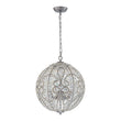 Load image into Gallery viewer, LightFixturesUSA - Glam Shabby Chic Crystal Globe Chandelier Distressed Silver - Chandelier - 6 - Lt -