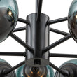 Load image into Gallery viewer, LightFixturesUSA - Glam Tiered Blue Glass Globe Bubble Sputnik Chandelier - Chandelier - Black -