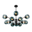 Load image into Gallery viewer, LightFixturesUSA - Glam Tiered Blue Glass Globe Bubble Sputnik Chandelier - Chandelier - Black -