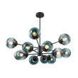 Load image into Gallery viewer, LightFixturesUSA - Glam Tiered Blue Glass Globe Bubble Sputnik Chandelier - Chandelier - Black -
