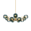 Load image into Gallery viewer, LightFixturesUSA - Glam Tiered Blue Glass Globe Bubble Sputnik Chandelier - Chandelier - Brass -
