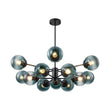 Load image into Gallery viewer, LightFixturesUSA - Glam Tiered Blue Glass Globe Bubble Sputnik Chandelier - Chandelier - Brass -