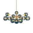 Load image into Gallery viewer, LightFixturesUSA - Glam Tiered Blue Glass Globe Bubble Sputnik Chandelier - Chandelier - Brass -