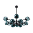 Load image into Gallery viewer, LightFixturesUSA - Glam Tiered Blue Glass Globe Bubble Sputnik Chandelier - Chandelier - Brass -