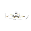 Load image into Gallery viewer, LightFixturesUSA - Industrial 6 - Light Pipeline Sputnik Semi Flush Mount - Ceiling Light - Black + Brass -