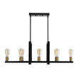 Load image into Gallery viewer, LightFixturesUSA - Industrial 8 - Light Rectangular Kitchen Island Chandelier - Chandelier - Black + Brass -