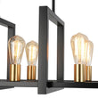 Load image into Gallery viewer, LightFixturesUSA - Industrial 8 - Light Rectangular Kitchen Island Chandelier - Chandelier - Black + Brass -