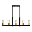 Load image into Gallery viewer, LightFixturesUSA - Industrial 8 - Light Rectangular Kitchen Island Chandelier - Chandelier - Black + Brass -