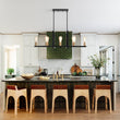 Load image into Gallery viewer, LightFixturesUSA - Industrial 8 - Light Rectangular Kitchen Island Chandelier - Chandelier - Black + Brass -