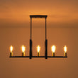 Load image into Gallery viewer, LightFixturesUSA - Industrial 8 - Light Rectangular Kitchen Island Chandelier - Chandelier - Black + Brass -