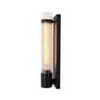 Load image into Gallery viewer, LightFixturesUSA - Industrial Black Reeded Glass Linear Tube Wall Light - Wall Sconce - Black -