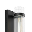 Load image into Gallery viewer, LightFixturesUSA - Industrial Black Reeded Glass Linear Tube Wall Light - Wall Sconce - Black -