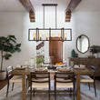 Load image into Gallery viewer, LightFixturesUSA - Industrial Farmhouse Rectangular Kitchen Island Pendant - Chandelier - Dark Rust -
