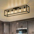 Load image into Gallery viewer, LightFixturesUSA - Industrial Minimalist Rectangle Cage Semi Flush Mount - Ceiling Light - Black -