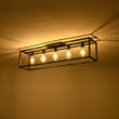 Load image into Gallery viewer, LightFixturesUSA - Industrial Minimalist Rectangle Cage Semi Flush Mount - Ceiling Light - Black -