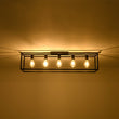 Load image into Gallery viewer, LightFixturesUSA - Industrial Minimalist Rectangle Cage Semi Flush Mount - Ceiling Light - Black -